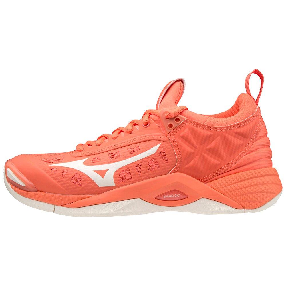 Men's Mizuno Volleyball Shoes Coral/white Wave Momentum Shoes - V1GC191259